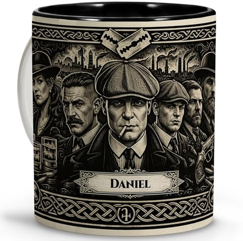 LolaPix Taza personalizada con nombre Apta para Lavavajillas. Regalos personalizados Series. Tazas personalizadas de cerámica. Varios diseños. Peaky