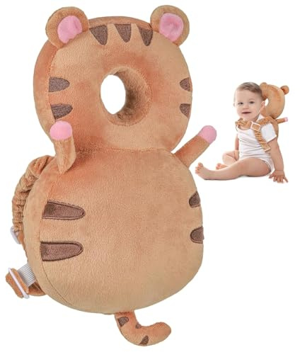 Protezione per la Testa del Bambino,Poggiatesta anti caduta del bambino, cuscino di protezione della camminata del bambino, cuscino del bambino dello zaino (Tigre)