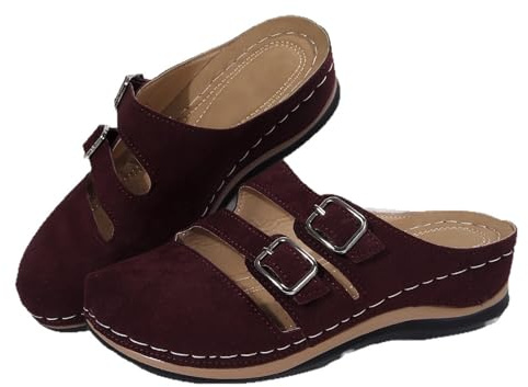 Qgtxf Mule Chiuse per Donne Supporto Arch Pantofole Ortopediche Cuneo Comodo Sandali da Camminare Spiaggia Scivoli(38 EU)