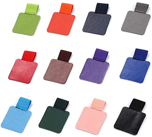 Yizerel Pen Loop Holder Set, 12 Pack Self-Adhesive Pencil Holder Elastic Design for Notebooks, Journals, Calendars with 12 Colors (12 Pcs)