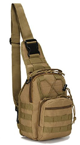 Uteruik Outdoor Herren Taktische Kuriertasche Camouflage Sling Pack Brusttasche Schultertasche Rucksack Camping Wandern Trekking Braun