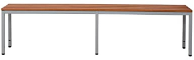 Schrank & Stuhl Sitzbank | Garderobenbank freistehend, 150 cm breit, Grau/Buche