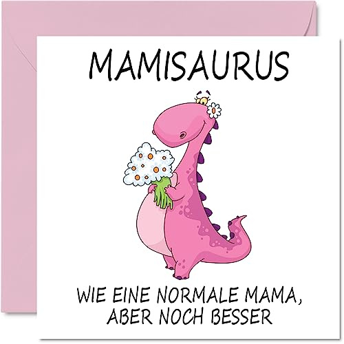 Stuff4 Lustige Geburtstagskarten für Mama, Mamisaurus | Witzige Muttertag Karte für Mama von Tochter und Sohn, Mutter-Geburtstagsgeschenke