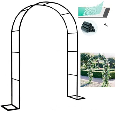 Rosenbogen Witterungsbeständig, Gartenbogen Metall Stabil, 120x220, 180x220, 350x220(BXH) cm, Torbogen Rankgitter Für Verschiedene Kletterpflanzen, Hochzeit Dekorationen (Farbe : Schwarz, Größe : W18
