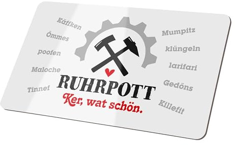 Gilde - 50842 - Frühstücksbrettchen, Ruhrpott, Ker, wat schön, Resopal, 23,5cm x 14,5cm, weiß