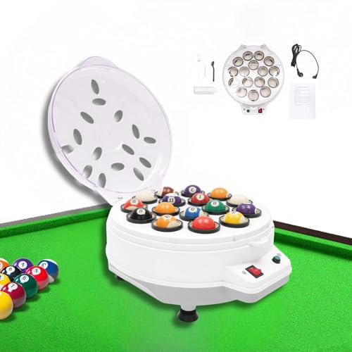 Konfiur Automatischer Billardkugel-Reiniger & Polierer, Elektrische Poolball-Poliermaschine für 16 Kugeln, 1000 RPM, leise & effizient mit ABS/PC-Gehäuse, ideal für Snooker & Clubs