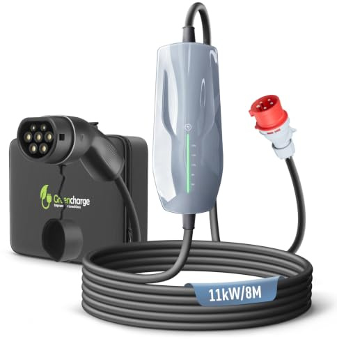 WISSENERGY Typ 2 Elbilsladdare Laddningskabel 11 KW EV-laddare med CEE-kontakt, [6–16A] 10 meter