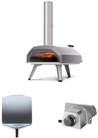 Ooni Karu 12 Outdoor Multi-fuel Pizza Oven Bundle - Includes 12 Pizza Peel & Gas Burner Attachment
