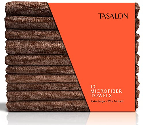 TASALON Microfiber Hair Towel for Salon, 10 Piece Towel Set
