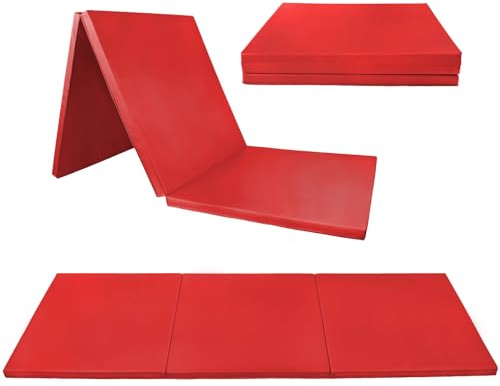 ALPIDEX Klappbare Turnmatte 180 x 60 x 3,2 cm Weichbodenmatte Gymnastikmatte Sportmatte, Farbe:rot