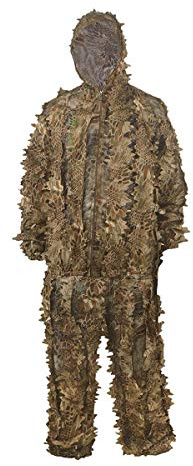 HYFAN Ghillie Costumes 3D Feuilles Woodland Camouflage Vêtements en Plein Air Armée Militaire Camo Vêtements pour la Chasse dans la Jungle, Paintball, Photographie de la Faune (Le Sable)