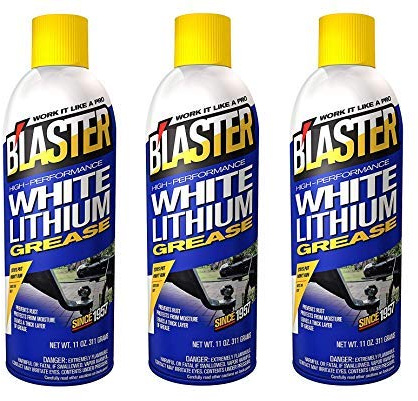 B’laster White Lithium Grease Spray – High-Performance Lithium Grease Spray – Helps Protect Against Moisture & Oxidation - Reduces Friction & Leaves a Durable Lubricating Layer – 11oz (Case of 3)