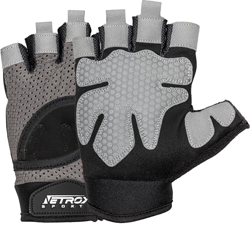 NetroxSports - atmungsaktive Sporthandschuhe mit extra Grip - Krafttraining, Fahrrad fahren Fitness Handschuhe Gym - Herren & Damen - Trainingshandschuhe Fitnesshandschuhe Sport Fahrradhandschuhe