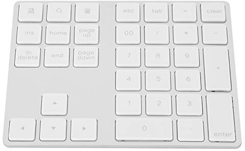 Bewinner Teclado Numérico con Bluetooth, BT 3.0 34 Teclas Mini Recargable Numpad ErgonómicaTeclado Numérico Pequeño Inalámbrico, Tijeras Diseño de Estructura de la Tapa de la Tecla del Pie