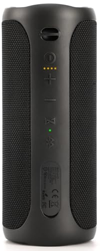 Wireless Waterproof Bluetooth Speaker - Portable Speaker Loud with Built-in Subwoofer and Tweeter, Extra Bass, Stereo Sound, IP67, Colorful Lights for Party, Outdoor, Camping - Black