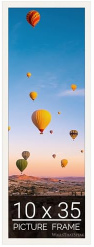(10x35 in | 25x89 cm) White Picture Frame for Puzzles Posters Photos or Artwork