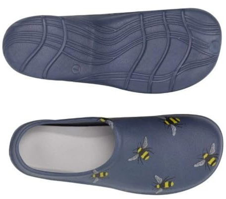 Womens/Ladies Clogs Briers Gardening Shoes Soft Sole Slip On Lightweight UK 4-8 (Navy (Bees), Numeric_6)