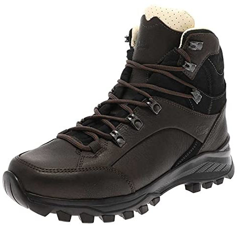 Hanwag M Bangri Braun - Strapazierfähiger komfortabler Herren Leder Wanderschuh, Größe EU 44.5 - Farbe Chestnut - Black
