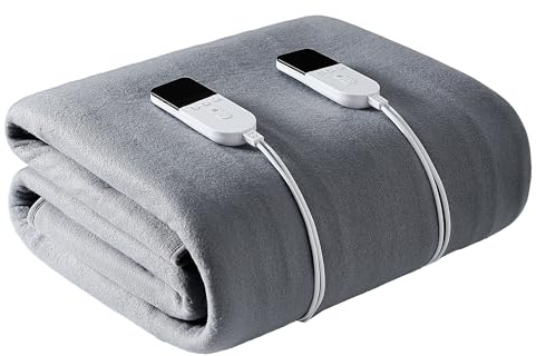 joyvio Surmatelas Chauffant avec 5 Niveaux De Température, 200 X 180 Cm avec Arrêt Automatique Et Protection Contre La Surchauffe, pour Tous Les Matelas Courants (Color : Gray)