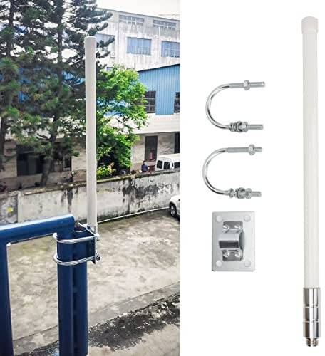 Baofeng Dual Band VHF UHF 144/430 Mhz 2.5dBi 100 W 17.3 Antenna Base esterna in fibra di vetro con connettore SO239 (UHF femmina) per ICOM Yaesu Midland Motorola Mobile Ham Radio Ricetrasmettitore
