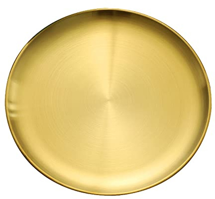 Dtoterul Goldenes 26cm Rundes Serviertablett - Dekotablett mit Organizer für Aufbewahrung & Dekoration
