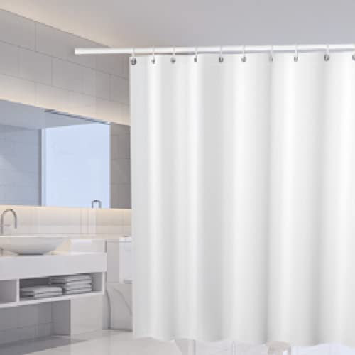 YTITILUCK Reinweißer Duschvorhang, einfarbiger Badezimmervorhang, Polyestergewebe, Dicker, wasserdichter Trennwand-Badewannenvorhang, 140 x 230 cm (B x L), extra Langer Duschvorhang