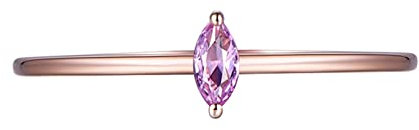 Epinki Damenring 18K Rotgold 750, Echter Schmuck Diamantring Freundschaftsringe Eheringe Rosa Saphir 0.1ct Solitär Frau Ring Gr.62 (19.7)