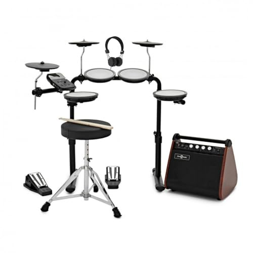 VISIONDRUM E-Drum-Set mit Verstärker für Kinder & Erwachsene, Schwarz