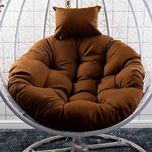 Morbuy Papasansessel Kissen Sitzauflage, Rundes Dicke Stuhlkissen Bequem & Weich Sitzkissen Hängesessel für Outdoor Indoor Garten Stuhlauflage (120x120CM,Hellbraun)