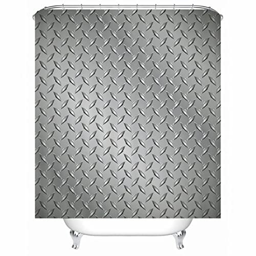EHOMERY Duschvorhang Waschbar Duschrollo Nach Maß Birnenform Polyester Dunkelgrau Rostfreie Ösen Und 12 Hakenringe, 160X180Cm