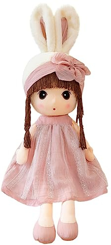 BYNYXI 50cm Kuschelpuppe Mädchen Stoffpuppe Weiche Plüschtier Gefüllte Puppe Plüsch Stofftier Kleine Mädchen Puppen Kuschelpuppe Plüschtier Plüsch Spielzeug für Kinder Mädchen ab 1 Jahre Babypuppe