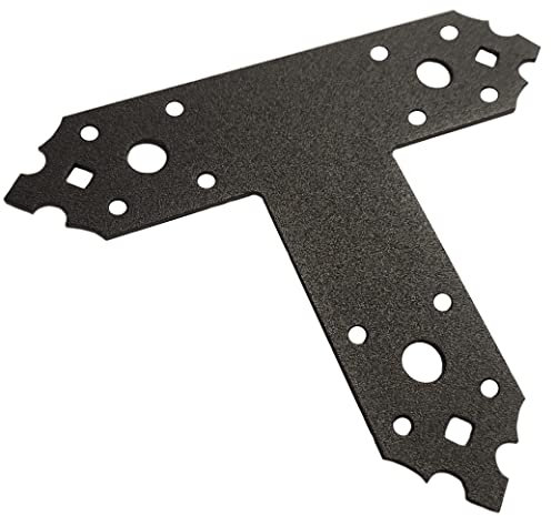 Piastra di giunzione per riparazione ornamentale in lamiera di acciaio con rivestimento a polvere resistente, 170 x 140 x 2,5 mm, colore: nero