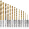 Treki 13pcs Hex Tige Forêt Hélicoïdal en Titane Enduit HSS 6.35mm Twist Drill Bits Acier à Haute Vitesse 1,5mm - 6,5mm Hexagonaux Forets de Torsion Changement Rapide Métrique