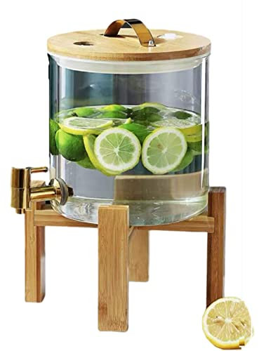 Jarra de agua de vidrio de gran capacidad de 5L/8L/11L, tanque de agua fría, dispensador de bebidas de limonada, cubo para beber doméstico,B-5L