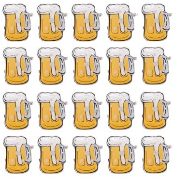 Gadpiparty 25 Stück Bier-Brosche Niedlicher Bierkrug Blinkende Led-Leuchten Abzeichen Oktoberfest-Dekoration Bierfest-Party Ktv-Gefälligkeiten Zufällige Farbe