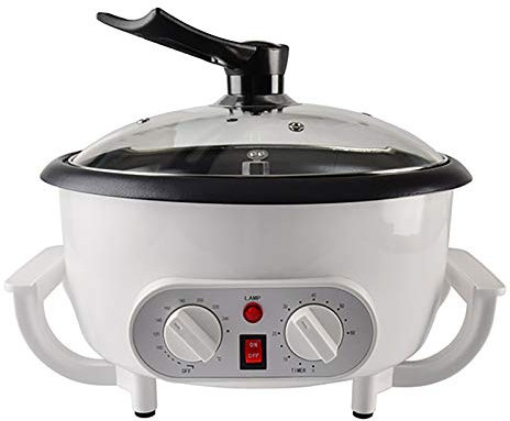 Samnuerly Household Coffee Roaster Machine Small Electric Coffee Bean Roasting Machine Stainless Steel Electric Drum Type Rotation Peanut Bean Roaster,Thermostat Timer,220V