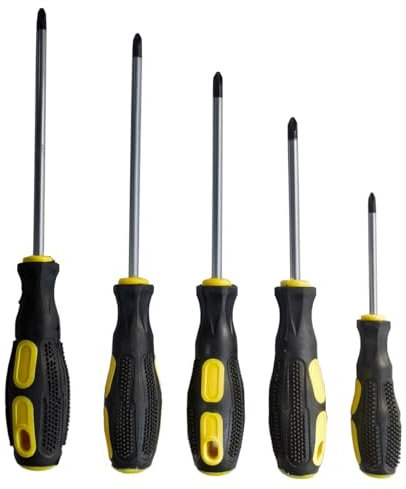 Phillips Set di Cacciaviti (5 Confezioni) Con Punte Magnetiche, Impugnatura Ergonomica Morbida - Standard o di Precisione