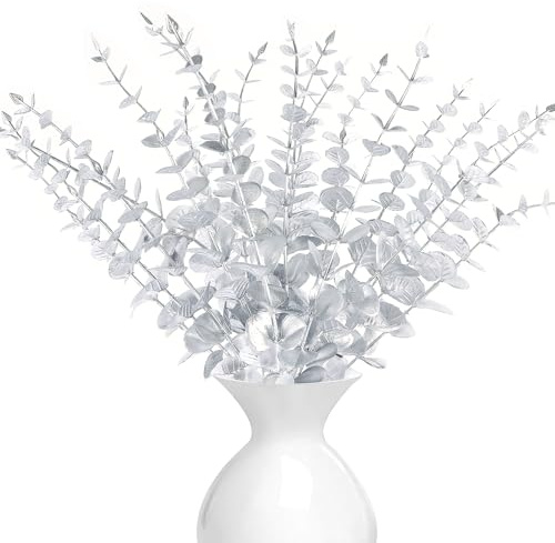 LWAIX Steli di Eucalipto Artificiali Foglie di Eucalipto Decorativi 20Stk