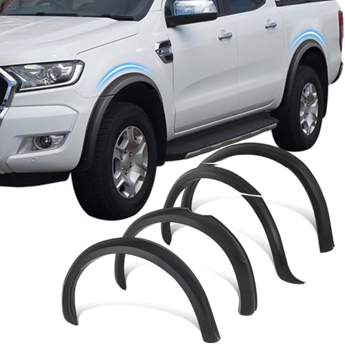 JHCHAN Élargisseurs d'ailes 20 mm pour Ford Ranger 2015-2018 XL XLT Tremor Limited Wildtrak Wildtrak X Platinum T7 Double cabine ABS Passage de roue Noir sans PDC 3 pouces