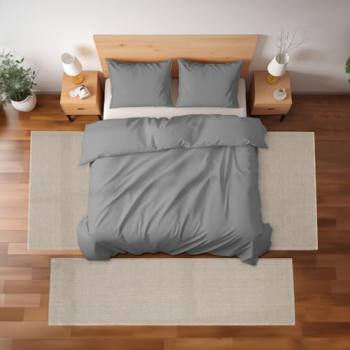 HomebyHome Bettumrandung Schlafzimmer 3 teilig Teppich Beige - Waschbarer Bettumrandung Teppich Läufer Set Extra Flauschig Bettvorleger Schlafzimmer Bettset:2 St. 60x100 cm | 1 St. 80x150 cm