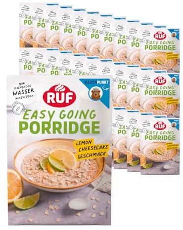 RUF 30er Pack Monats-Vorrat Porridge Lemon Cheesecake, Instant Haferbrei für ein schnelles und gesundes Frühstück, 30 x 65g Beutel