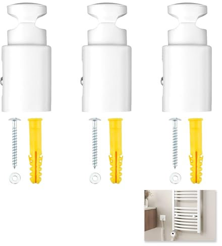 3 Stück Badheizkörper Halterung, Halterung Handtuchheizkörper Set, Befestigung handtuchheizkörper Kompatibel mit Geraden und Gebogenen Modellen, Inklusive Montagematerial, ABS Material