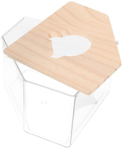 Happyyami Sandbadebox Für Hamster Und Chinchillas Transparentes Acryl Und Holzbad Mit Deckel Hygienisches Kleintierzubehör Für Kleine Haustiere
