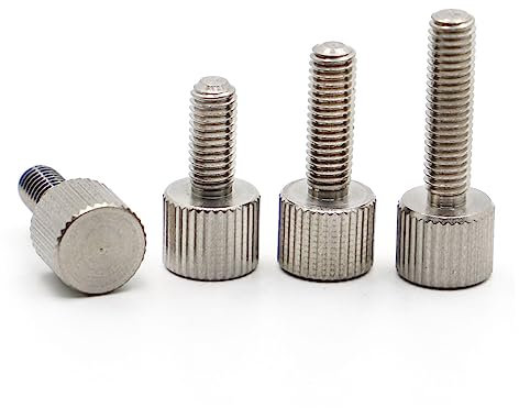 OZXLH M2 M2.5 M3 M4 M5 M6 304 Edelstahl Rändelschraube Flachrundkopf Handfest anziehen Rändelschraube Chassis Rändelbolzen Einstellen ohne Werkzeug(25mm,M2.5 5pcs)