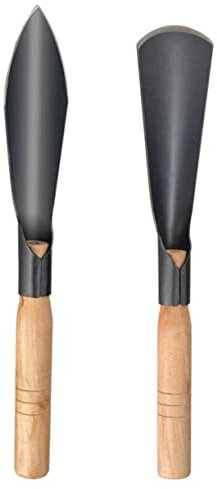 ifundom 2 Pezzi Cazzuola Da Giardino Per Trapiantare e Scavare Manico Ergonomico in Legno