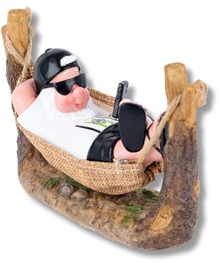 Borussia Mönchengladbach Gartenzwerg „Hängematte“ | Offizieller Fanartikel Fohlenshop | Gartenfigur mit Vereinslogo | Für Garten, Balkon & Terrasse | 21 x 13 cm