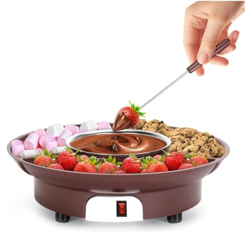 Uxsjakjsd Fondue Fountain Warmer Machine 10oz MINI Electric Chocolate Melting Pot Cute for Milk Chocolates Cheese Butter UK Plug