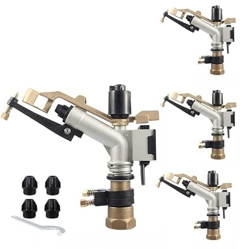 Arroseur d'arrosage de 2,5 cm avec portée réglable avec 4 buses et 1 clé de réglage. Lot de 4 unités