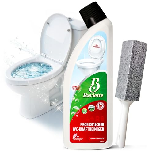 Baviette ProBio Clean – Mikroorganismenbasierter 750 ml WC-Reiniger mit Bimsstein gegen Kalk & Urinstein – biologisch abbaubar, ohne Chlor, mit Orange-Basilikum-Duft – Für Haushalt, Praxis & Betriebe