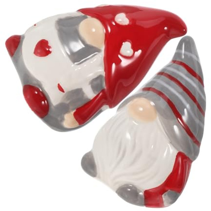 Salières et Poivrières de Gnome, Lot de 1 Paire, Céramique | Rangement Pratique pour Épices et Assaisonnements, Format Compact, Facile à Nettoyer
